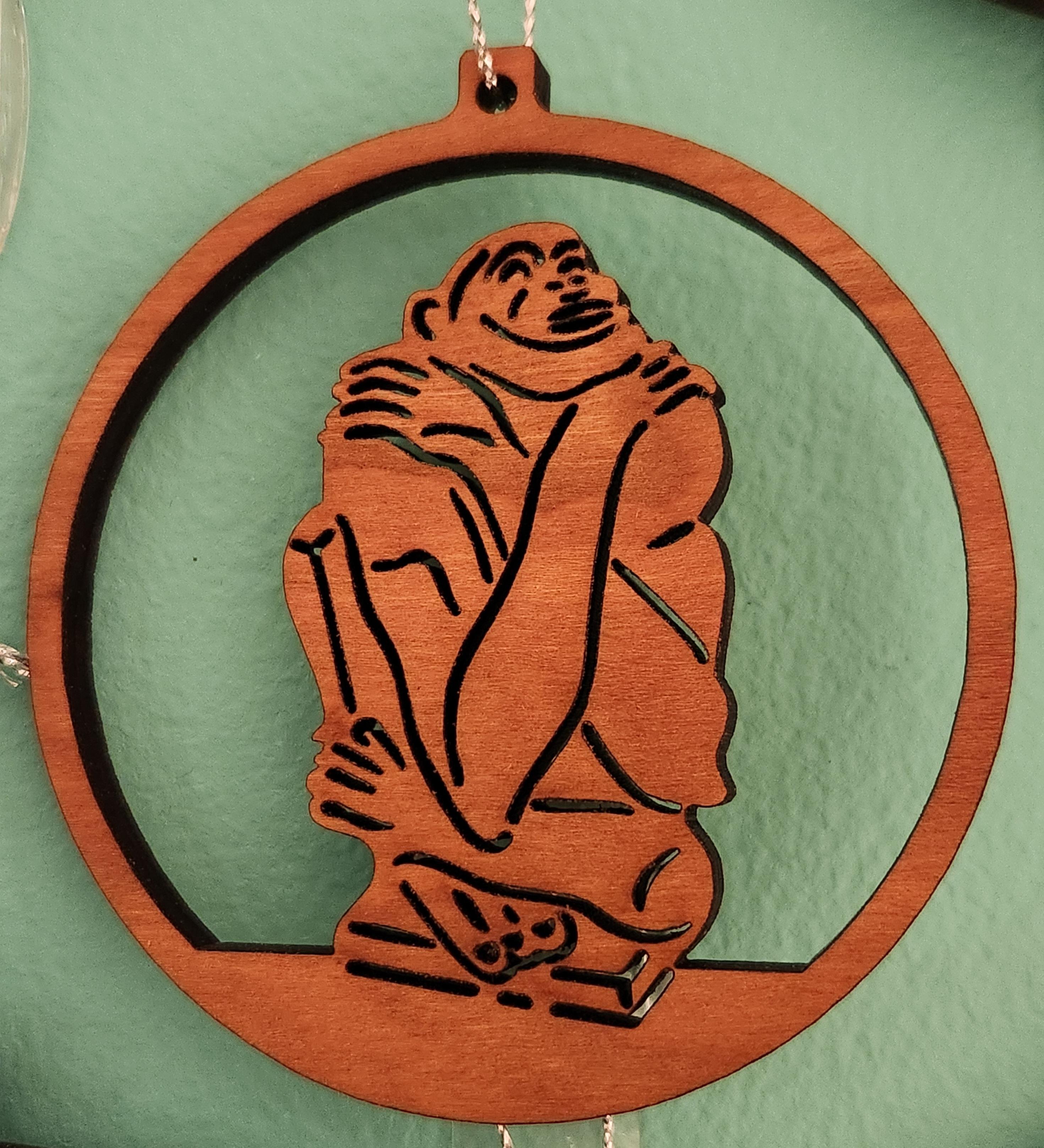 (image for) 1182-04 The Thinker Wood Ornament